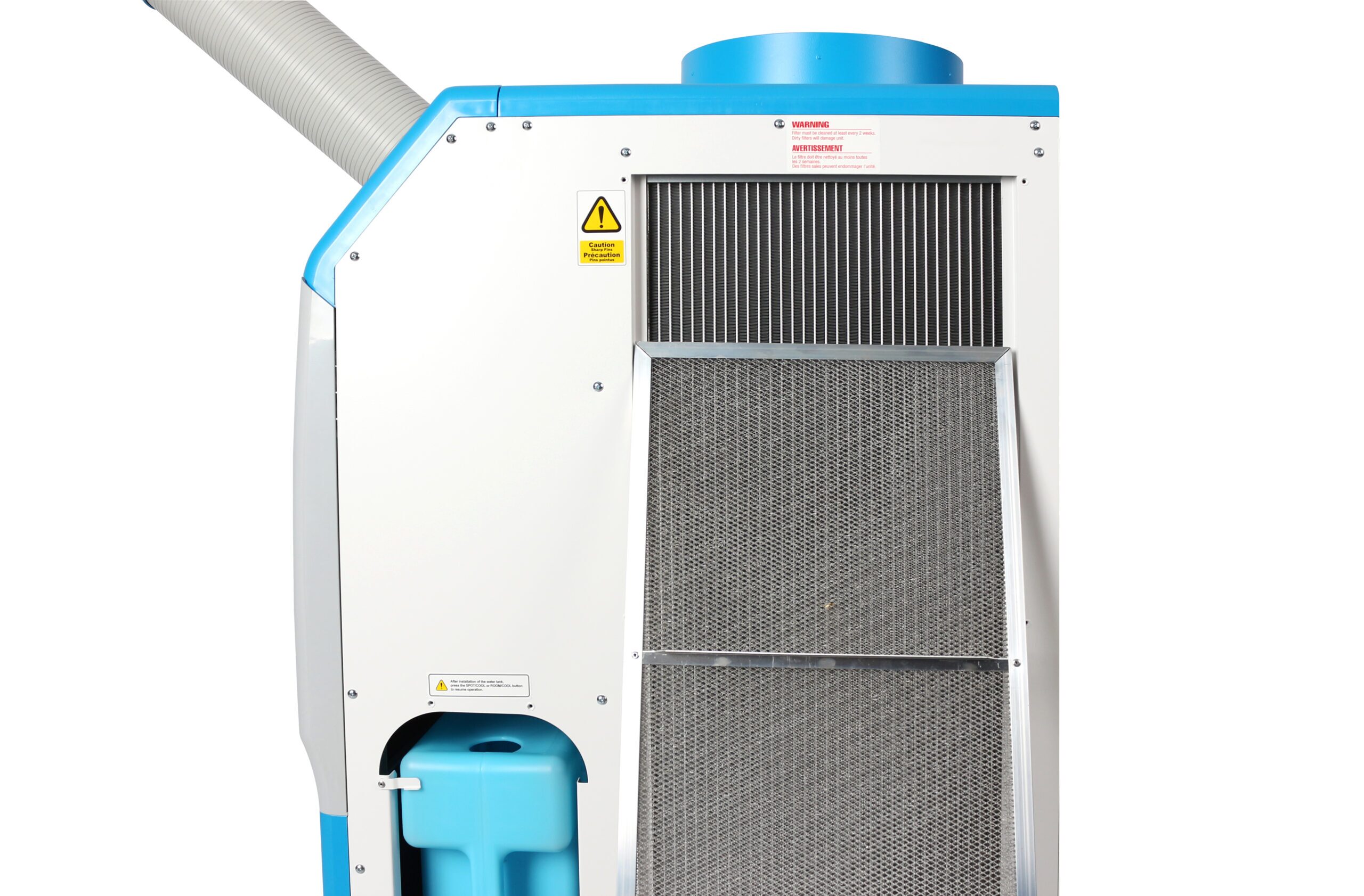 ICEN IPAC2-47 portable air conditioner with R32 refrigerant, featuring a modern design, digital control panel, and easy mobility with caster wheels.